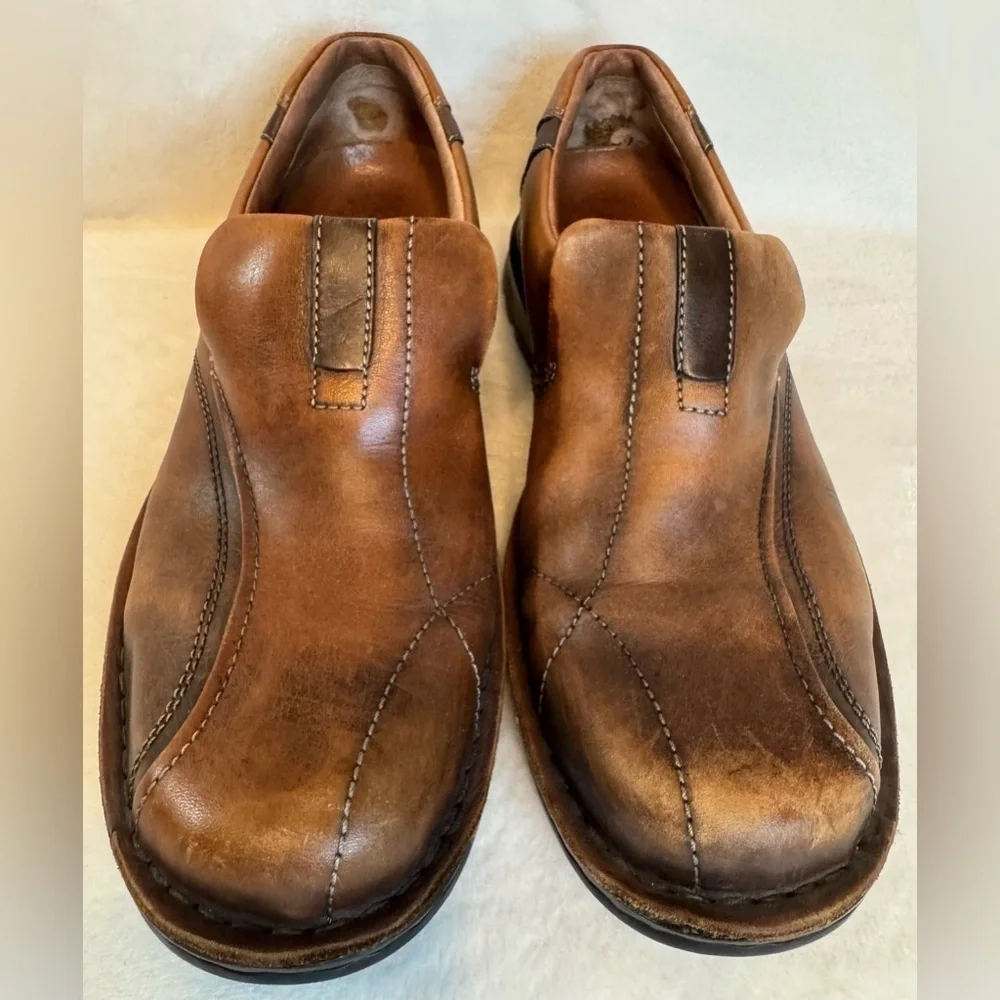 Clarks Men’s Active Air Brown Leather Slip On Comfort Loafers Size 10M